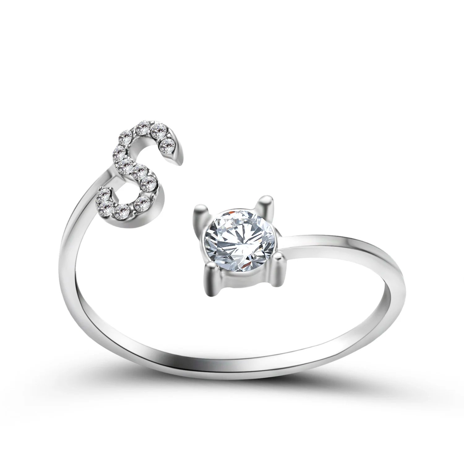 A-Z Letter Adjustable Opening Rings For Women Couple Alphabet Name Men Initials Ring Men Wedding Finger Jewelry Anillos Mujer