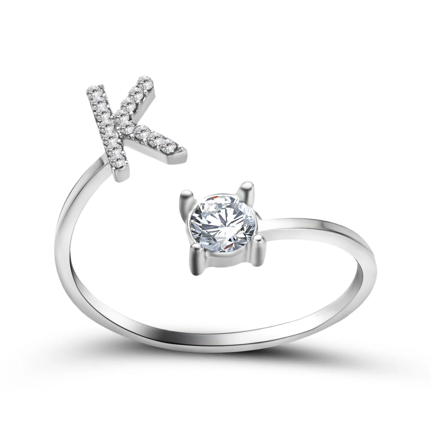 A-Z Letter Adjustable Opening Rings For Women Couple Alphabet Name Men Initials Ring Men Wedding Finger Jewelry Anillos Mujer