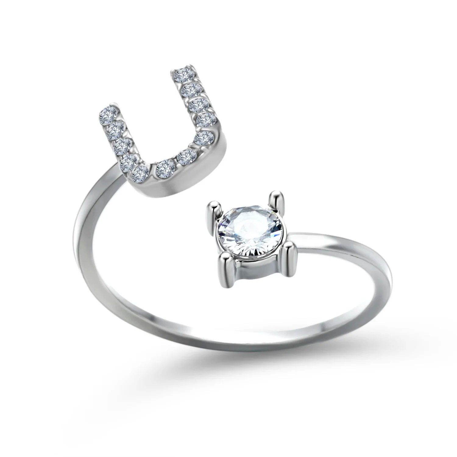 A-Z Letter Adjustable Opening Rings For Women Couple Alphabet Name Men Initials Ring Men Wedding Finger Jewelry Anillos Mujer