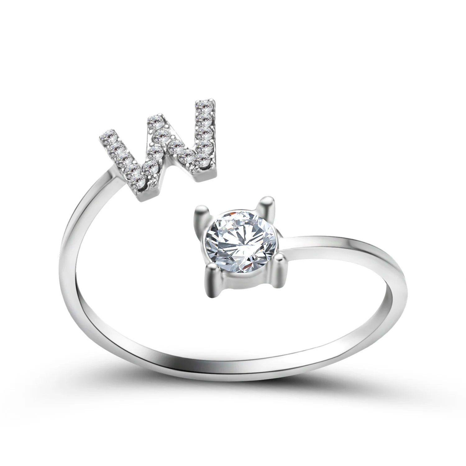 A-Z Letter Adjustable Opening Rings For Women Couple Alphabet Name Men Initials Ring Men Wedding Finger Jewelry Anillos Mujer