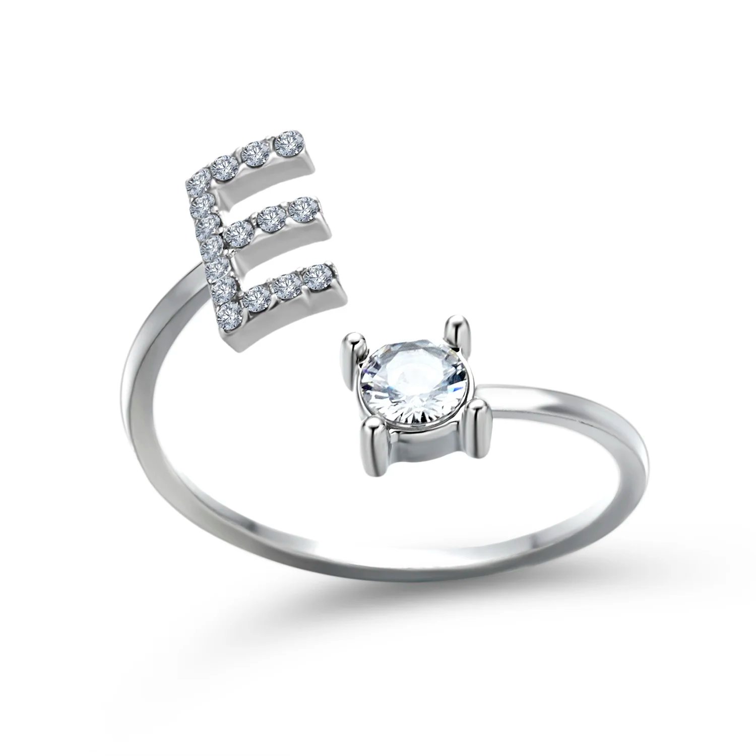 A-Z Letter Adjustable Opening Rings For Women Couple Alphabet Name Men Initials Ring Men Wedding Finger Jewelry Anillos Mujer