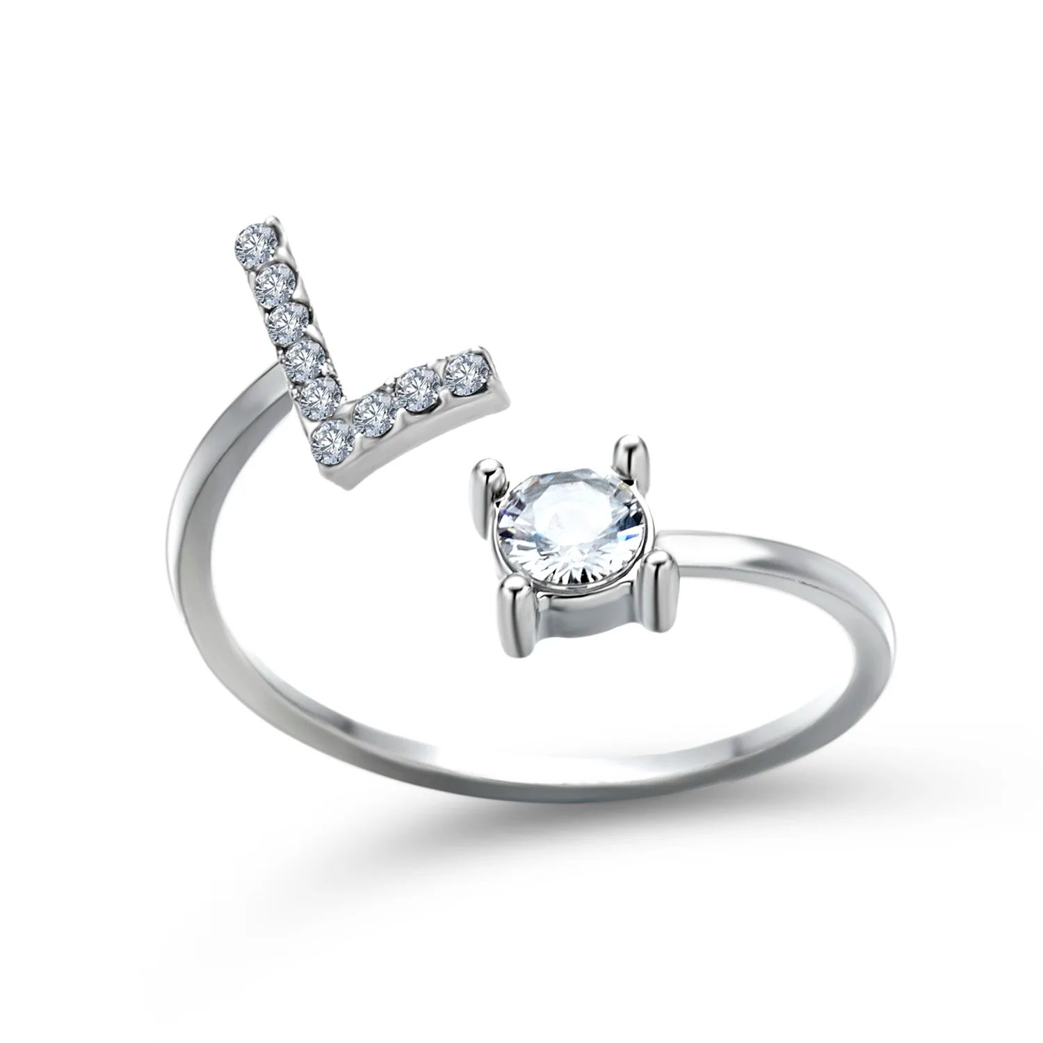 A-Z Letter Adjustable Opening Rings For Women Couple Alphabet Name Men Initials Ring Men Wedding Finger Jewelry Anillos Mujer