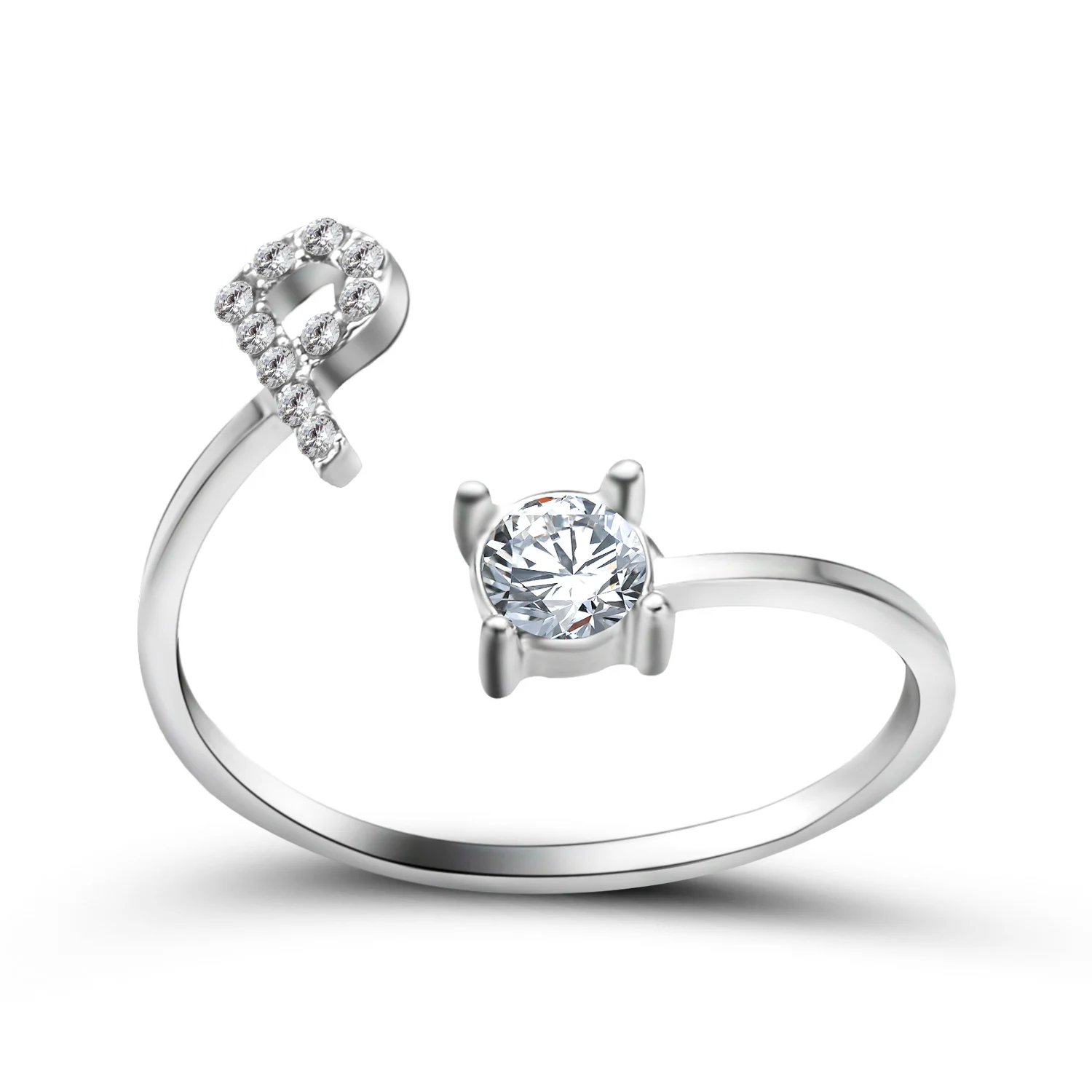 A-Z Letter Adjustable Opening Rings For Women Couple Alphabet Name Men Initials Ring Men Wedding Finger Jewelry Anillos Mujer