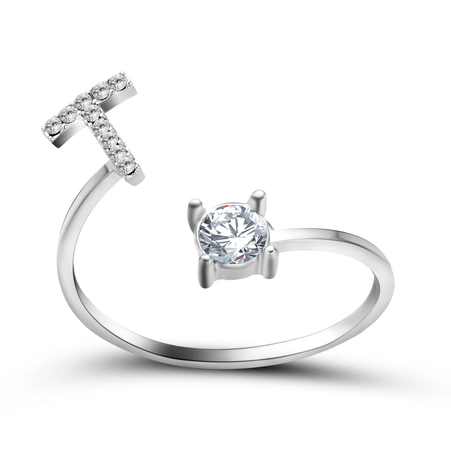 A-Z Letter Adjustable Opening Rings For Women Couple Alphabet Name Men Initials Ring Men Wedding Finger Jewelry Anillos Mujer