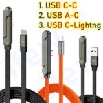 Quick Charge Flat Phone Charger Type C 240W Foldable Stand Fast Charging Kick Cable Stand Holder Cord for IPhone 17 16 Samsung - Image 5