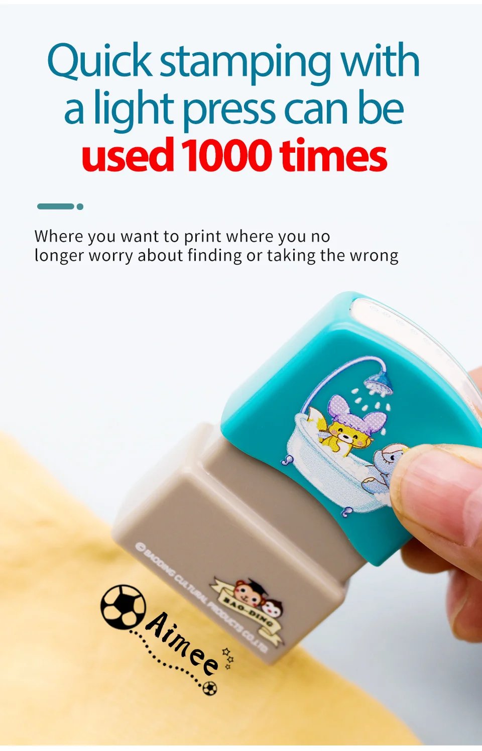 Children's Name Seal Custom Student's Name Stamp  Kindergarten Clothes Waterproof Name Sticker Will Not be Washed Off  Christmas