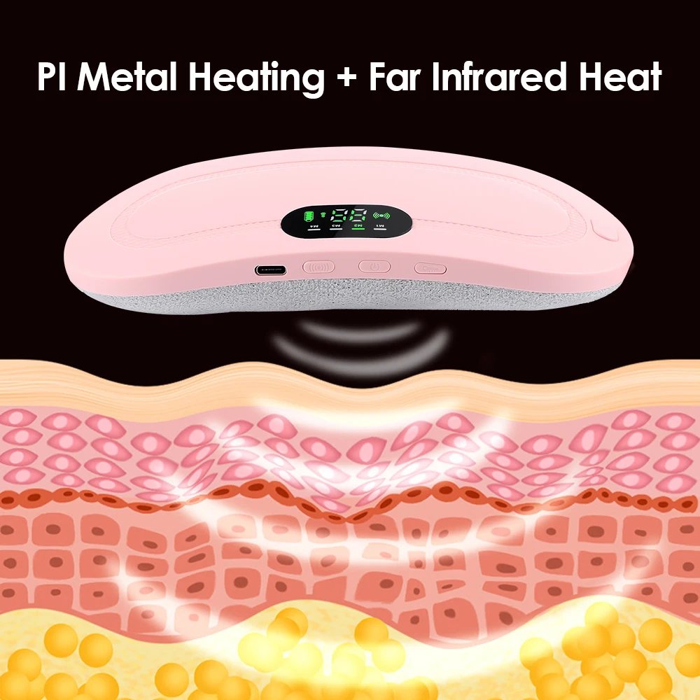 Electric Waist Massage Period Cramp Massager Vibrating Heating Belt for Menstrual Waist Stomach Abdominal Warm Palace Belt Electric Waist Massage Period Cramp Massager Vibrating Heating Belt for Menstrual Waist Stomach Abdominal Warm Palace Belt