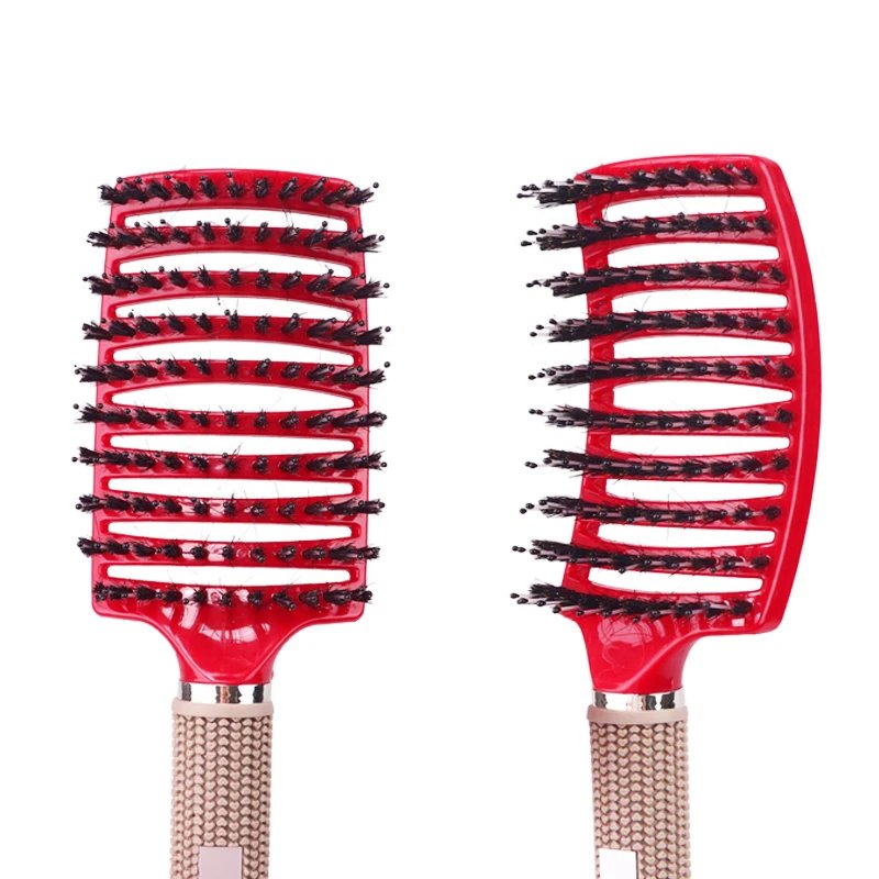Hair Brush Scalp Massage Comb Hairbrush Bristle&Nylon Women Wet Curly Detangle Hair Brush for Salon Hairdressing Styling Tools
