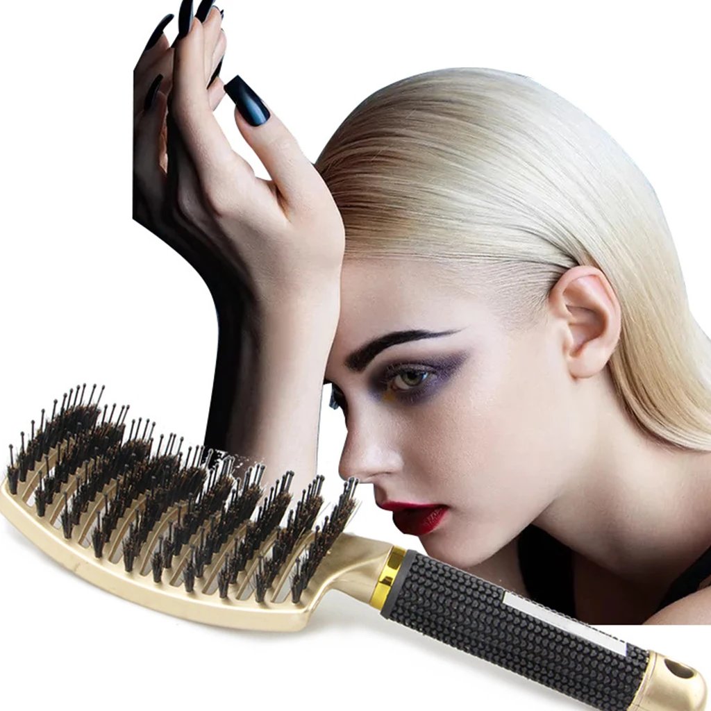 Hair Brush Scalp Massage Comb Hairbrush Bristle&Nylon Women Wet Curly Detangle Hair Brush for Salon Hairdressing Styling Tools