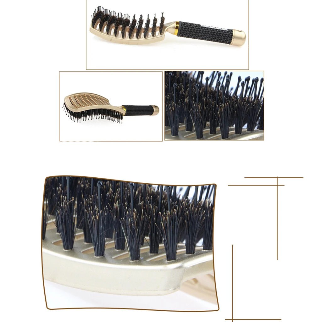Hair Brush Scalp Massage Comb Hairbrush Bristle&Nylon Women Wet Curly Detangle Hair Brush for Salon Hairdressing Styling Tools