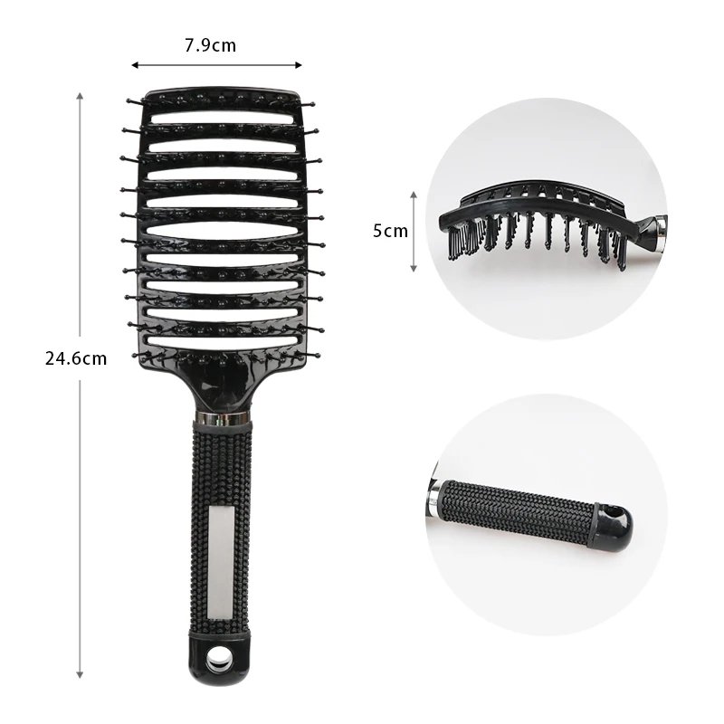 Hair Brush Scalp Massage Comb Hairbrush Bristle&Nylon Women Wet Curly Detangle Hair Brush for Salon Hairdressing Styling Tools