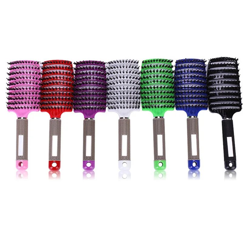 Hair Brush Scalp Massage Comb Hairbrush Bristle&Nylon Women Wet Curly Detangle Hair Brush for Salon Hairdressing Styling Tools