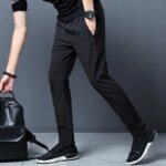 Summer men's ice silk quick drying casual pants slim fit Korean version ice silk pants sports pants straight tube quick drying p - Image 2