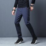 Summer men's ice silk quick drying casual pants slim fit Korean version ice silk pants sports pants straight tube quick drying p - Image 4