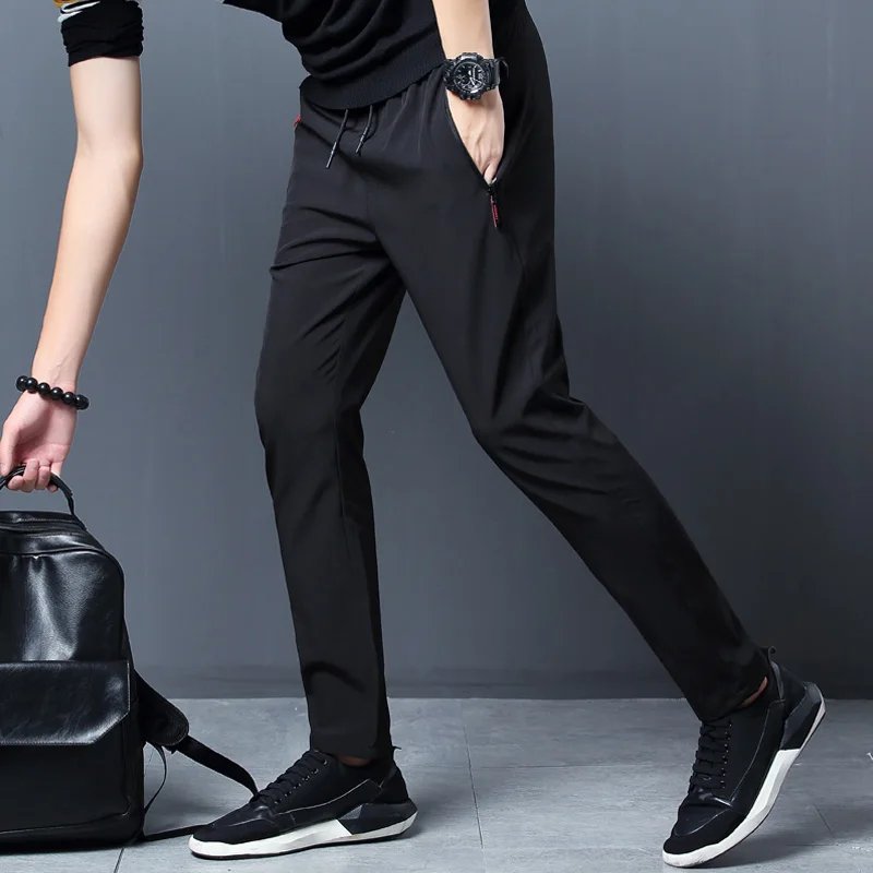 Summer men's ice silk quick drying casual pants slim fit Korean version ice silk pants sports pants straight tube quick drying p Summer men's ice silk quick drying casual pants slim fit Korean version ice silk pants sports pants straight tube quick drying p