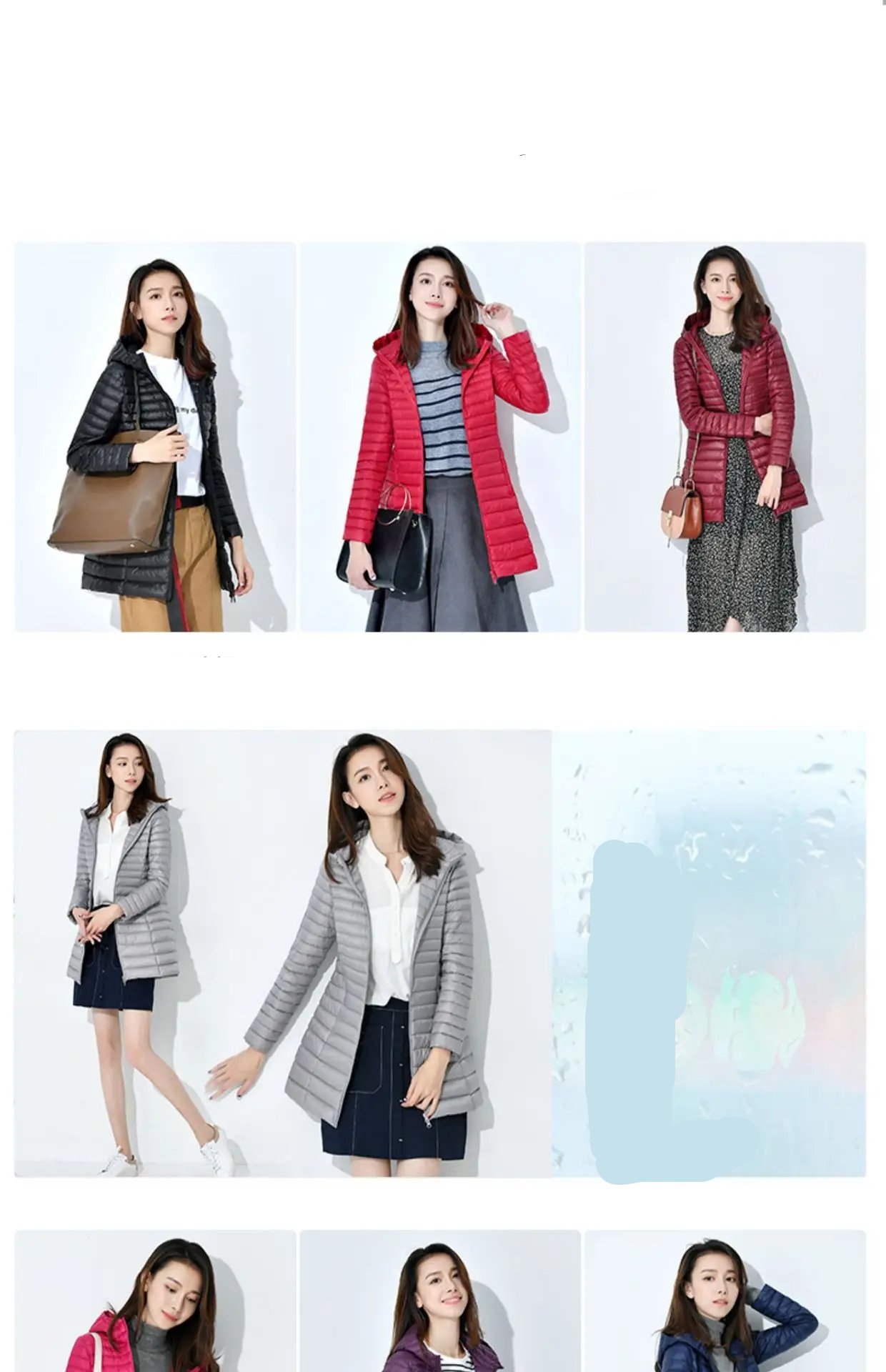 Winter Lightweight Down Jacket Women Mid Length White Duck Down Puffer Coat Woman Portable Slim Fit Fashion Outerwear JK-070