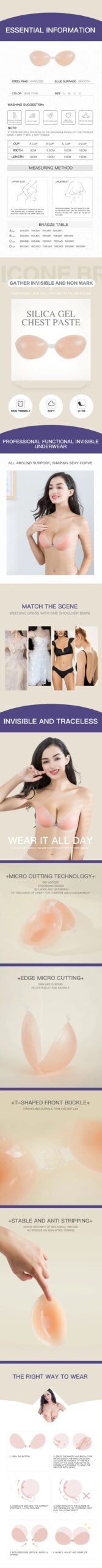 Silicone Bra Invisible Push Up Sexy Strapless Bra Stealth Adhesive Breast Enhancer For Women Lady Nipple Cover Spring Summer Silicone Bra Invisible Push Up Sexy Strapless Bra Stealth Adhesive Breast Enhancer For Women Lady Nipple Cover Spring Summer