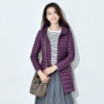 Winter Lightweight Down Jacket Women Mid Length White Duck Down Puffer Coat Woman Portable Slim Fit Fashion Outerwear JK-070 - Image 4
