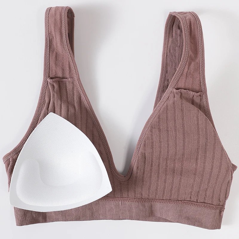 Women Deep V Ribbed Bralette Push-Up Bras Sports Seamless Bra Padded & Unlined Underwear Two Versions Top Sexy Lingerie S-XL Women Deep V Ribbed Bralette Push-Up Bras Sports Seamless Bra Padded & Unlined Underwear Two Versions Top Sexy Lingerie S-XL