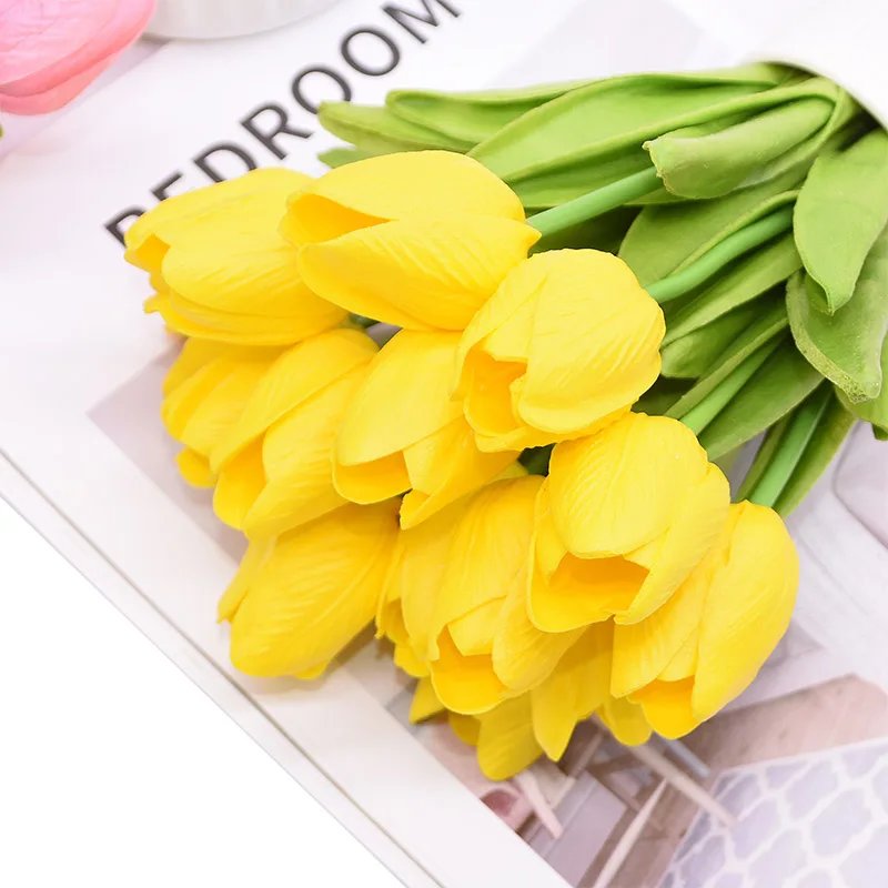 10PCS Tulip Artificial Flower Real Touch Artificial Bouquet PE Fake Flower for Wedding Decoration Flowers Home Garden Decor 10PCS Tulip Artificial Flower Real Touch Artificial Bouquet PE Fake Flower for Wedding Decoration Flowers Home Garden Decor
