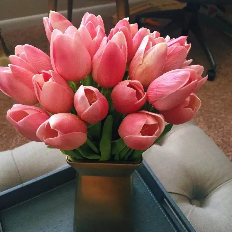 10PCS Tulip Artificial Flower Real Touch Artificial Bouquet PE Fake Flower for Wedding Decoration Flowers Home Garden Decor 10PCS Tulip Artificial Flower Real Touch Artificial Bouquet PE Fake Flower for Wedding Decoration Flowers Home Garden Decor