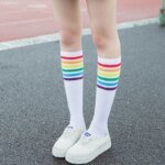 Warm Socks Striped Long Socks Women Long Stockings Warm Thigh High Socks For  Girls New Fashion Striped Knee Socks Women - Image 5