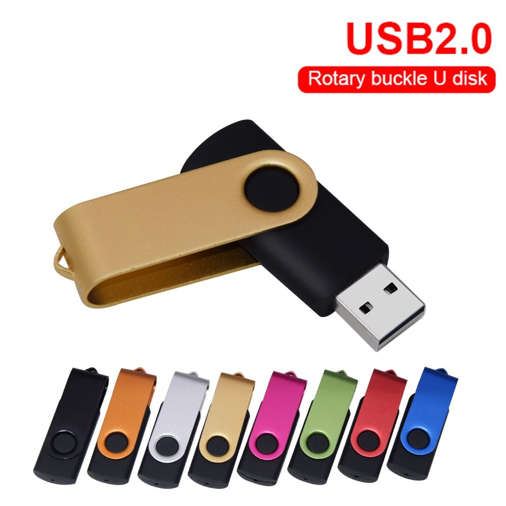 28482-0lftdh.jpg Rotatable USB 2.0 Flash Drive 128GB 64GB 32GB Colorful High Speed 16GB 8GB Memory Stick Waterproof Flash Disk PenDrive - Image 1