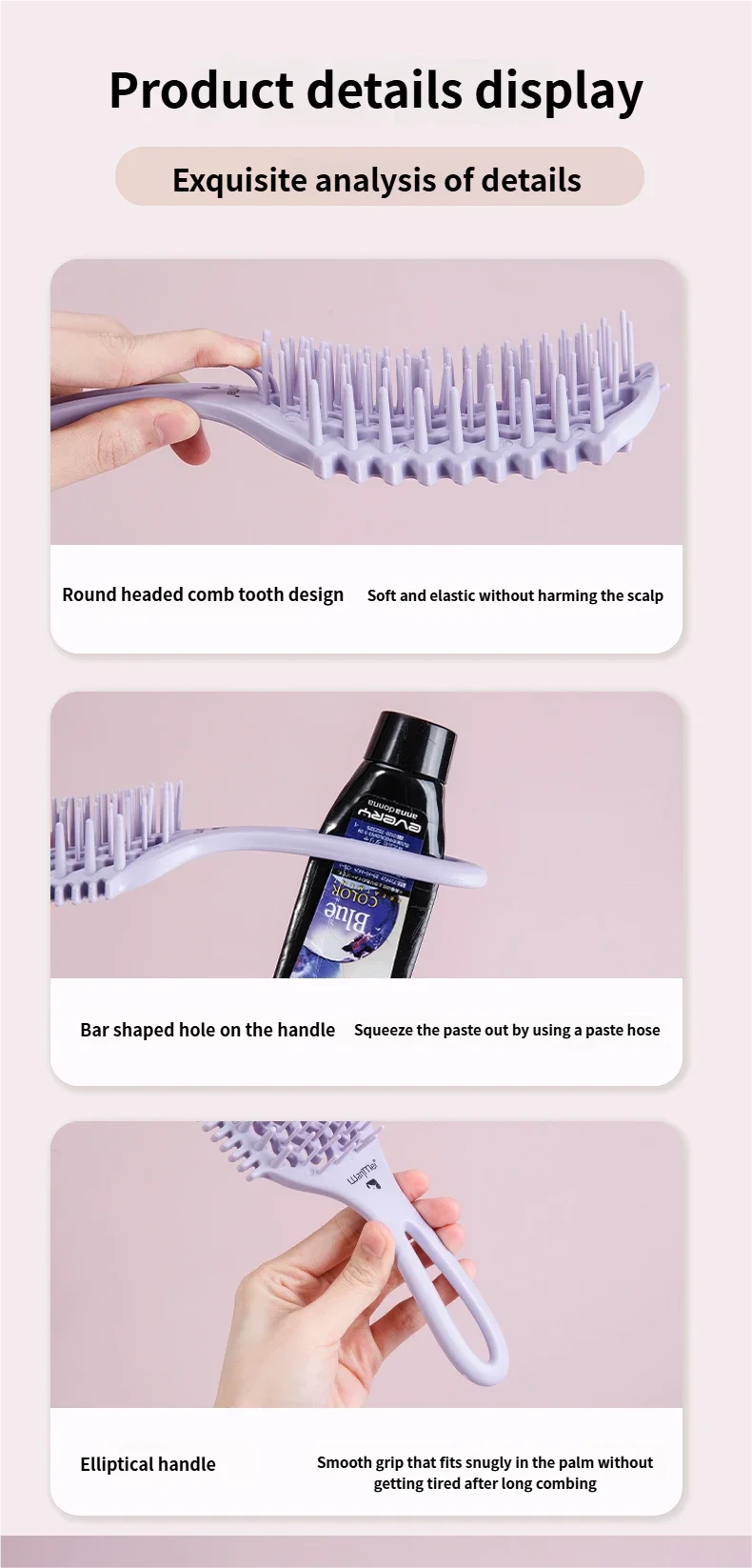 1Box Air Weave Wave Detangling Brush Anti-static Vent Hair Brush Scalp Massage Comb Hair Styling Tool for Curly Straight Hair