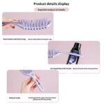 1Box Air Weave Wave Detangling Brush Anti-static Vent Hair Brush Scalp Massage Comb Hair Styling Tool for Curly Straight Hair - Image 3