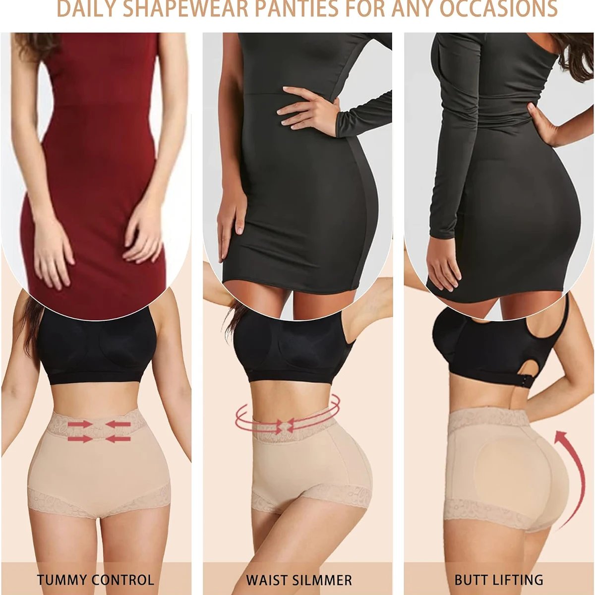 Tummy control butt lifter body shapewear women slimming girdle body shaper waist trainer high waist flat belly