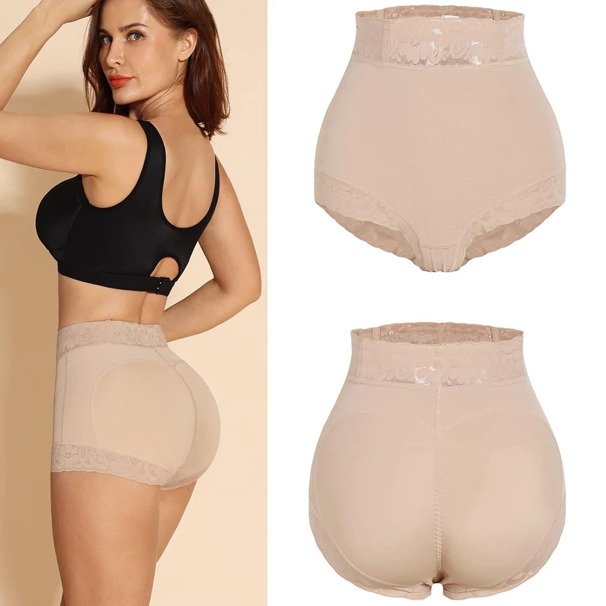 Tummy control butt lifter body shapewear women slimming girdle body shaper waist trainer high waist flat belly