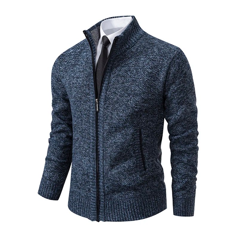Men's Casual Sports Coat Solid Color Stand Collar sweater Grab Fleece Warm Zipper Cardigan Men's Casual Sports Coat Solid Color Stand Collar sweater Grab Fleece Warm Zipper Cardigan