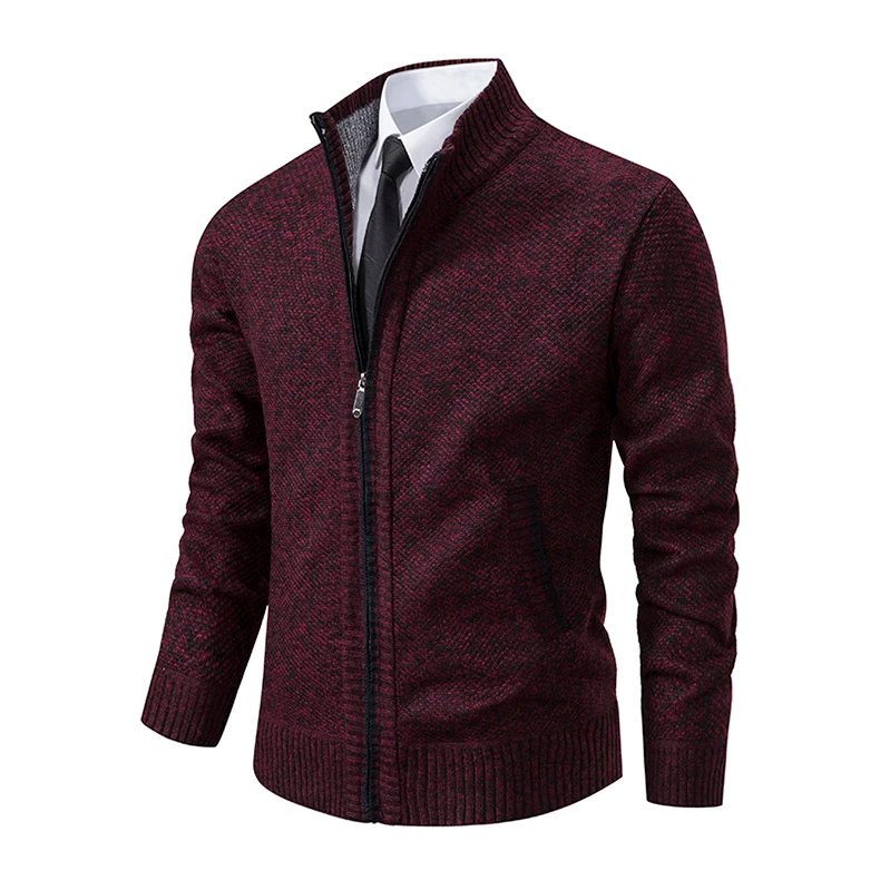 Men's Casual Sports Coat Solid Color Stand Collar sweater Grab Fleece Warm Zipper Cardigan Men's Casual Sports Coat Solid Color Stand Collar sweater Grab Fleece Warm Zipper Cardigan