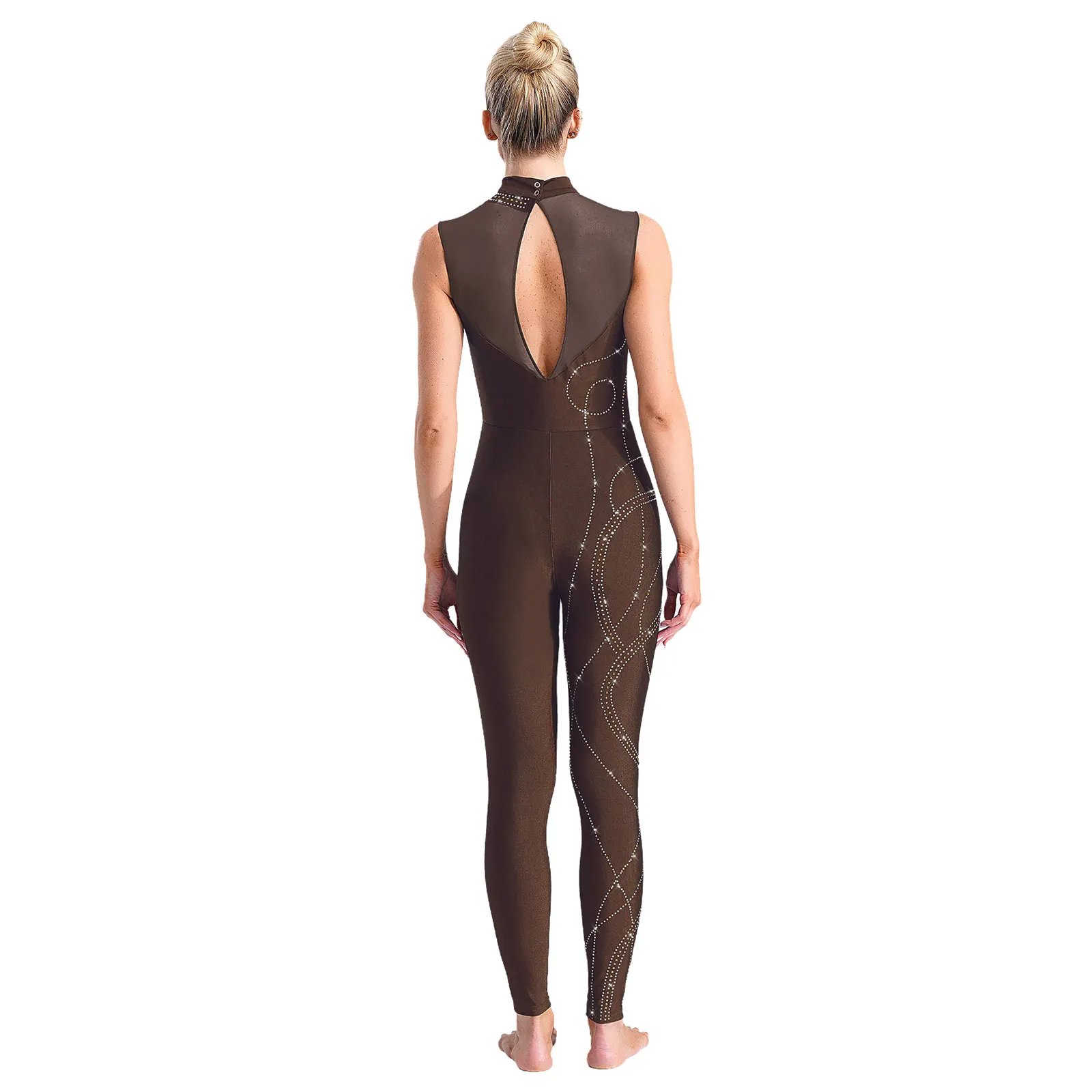 Womens Rhythmic Gymnastics Artistic Figure Skating Dance Costume Shiny Rhinestones Ballet Dance Unitards Jumpsuit Full Bodysuit Womens Rhythmic Gymnastics Artistic Figure Skating Dance Costume Shiny Rhinestones Ballet Dance Unitards Jumpsuit Full Bodysuit