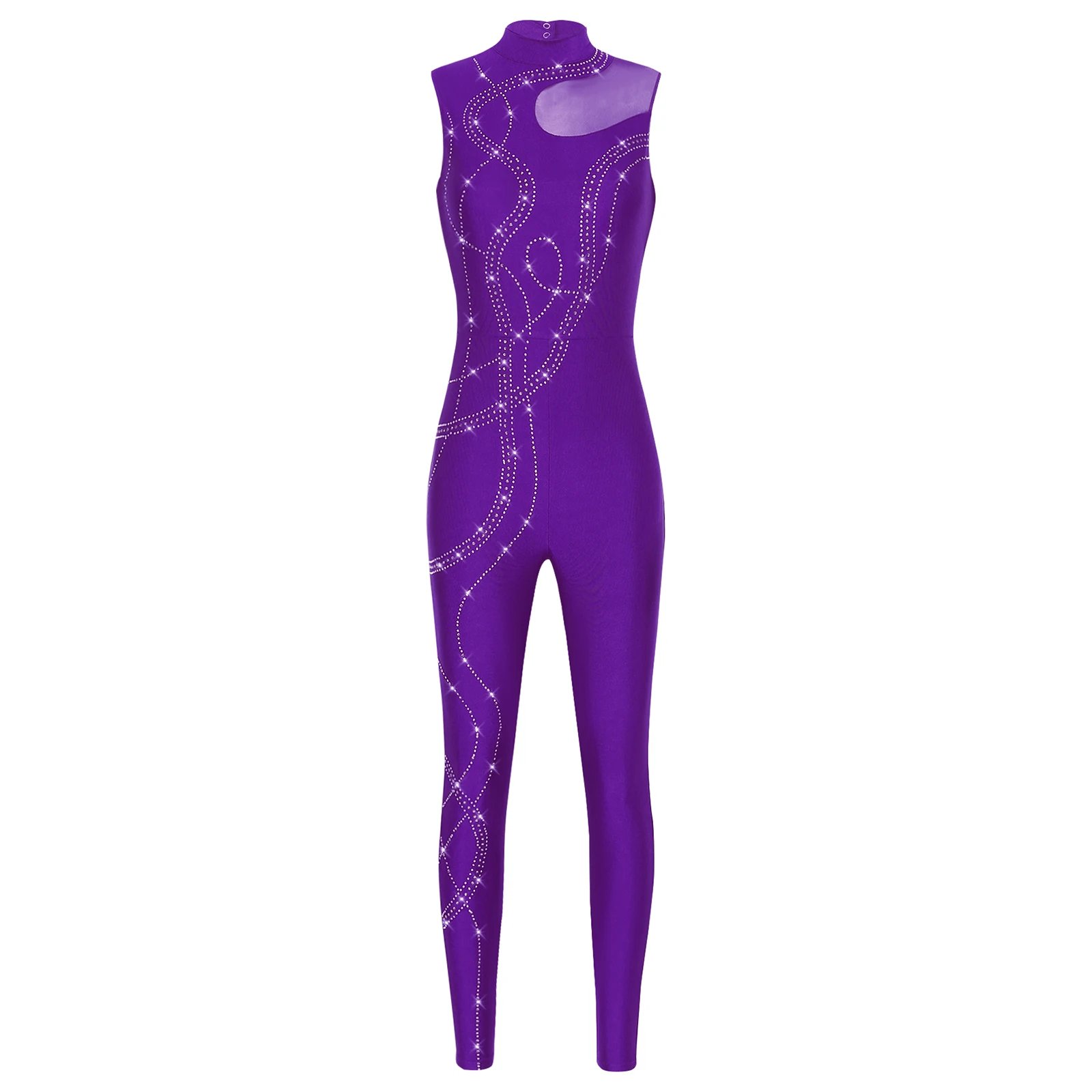 Womens Rhythmic Gymnastics Artistic Figure Skating Dance Costume Shiny Rhinestones Ballet Dance Unitards Jumpsuit Full Bodysuit Womens Rhythmic Gymnastics Artistic Figure Skating Dance Costume Shiny Rhinestones Ballet Dance Unitards Jumpsuit Full Bodysuit
