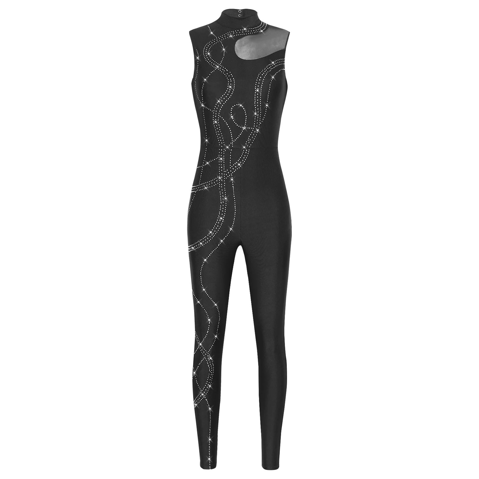 Womens Rhythmic Gymnastics Artistic Figure Skating Dance Costume Shiny Rhinestones Ballet Dance Unitards Jumpsuit Full Bodysuit Womens Rhythmic Gymnastics Artistic Figure Skating Dance Costume Shiny Rhinestones Ballet Dance Unitards Jumpsuit Full Bodysuit