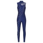 Womens Rhythmic Gymnastics Artistic Figure Skating Dance Costume Shiny Rhinestones Ballet Dance Unitards Jumpsuit Full Bodysuit - Image 4