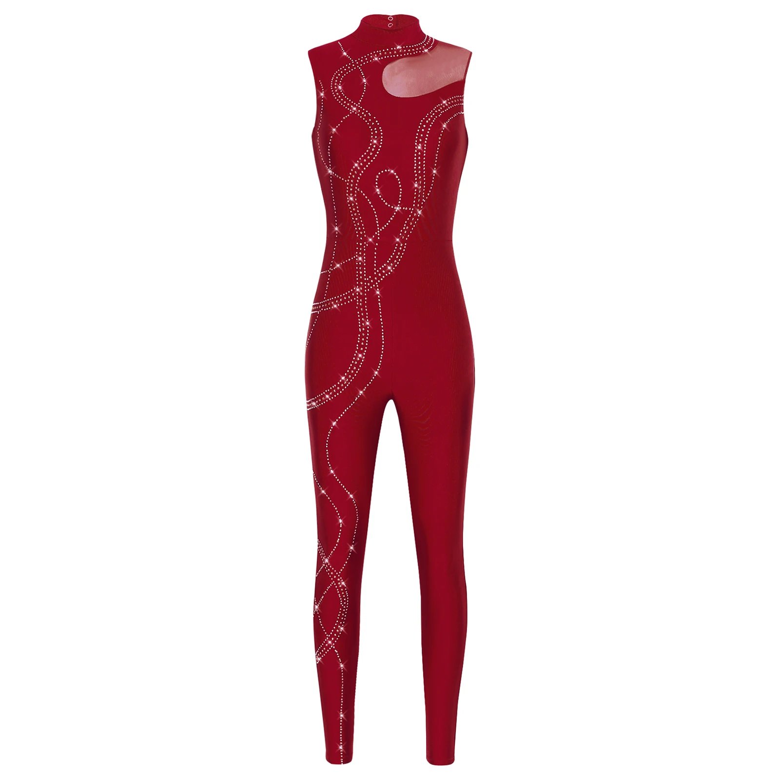 Womens Rhythmic Gymnastics Artistic Figure Skating Dance Costume Shiny Rhinestones Ballet Dance Unitards Jumpsuit Full Bodysuit Womens Rhythmic Gymnastics Artistic Figure Skating Dance Costume Shiny Rhinestones Ballet Dance Unitards Jumpsuit Full Bodysuit