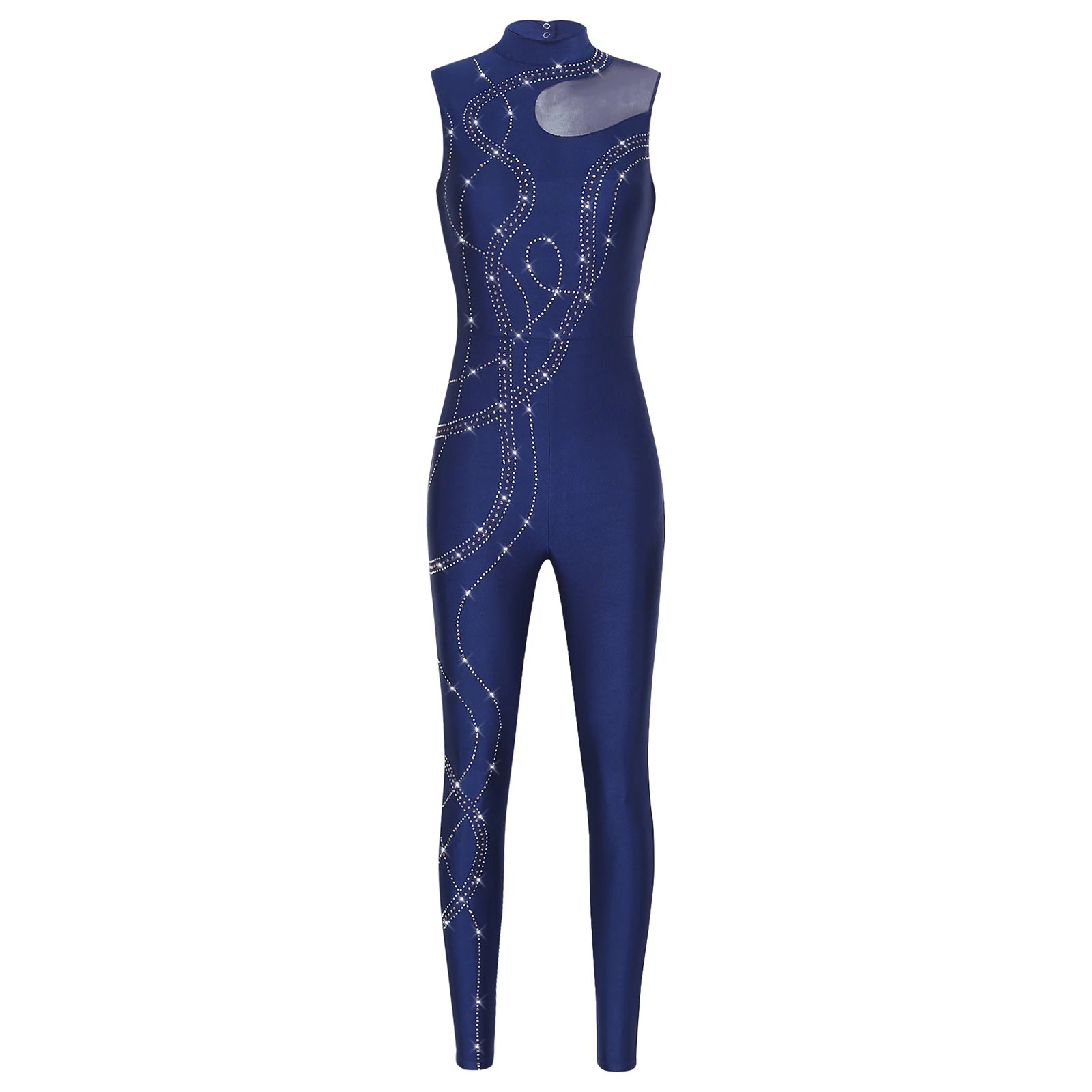 Womens Rhythmic Gymnastics Artistic Figure Skating Dance Costume Shiny Rhinestones Ballet Dance Unitards Jumpsuit Full Bodysuit Womens Rhythmic Gymnastics Artistic Figure Skating Dance Costume Shiny Rhinestones Ballet Dance Unitards Jumpsuit Full Bodysuit