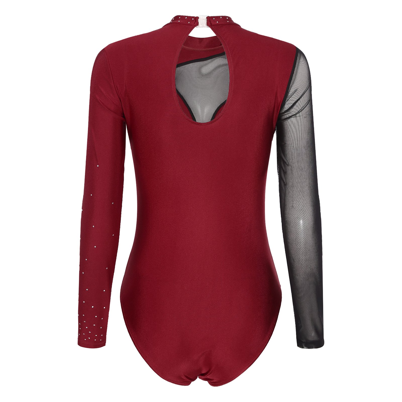 Women Rhythmic Gymnastics Jersey Artistic Figure Skating Ballet Dance Costume Shiny Rhinestone PracticeLeotard Jumpsuit Bodysuit