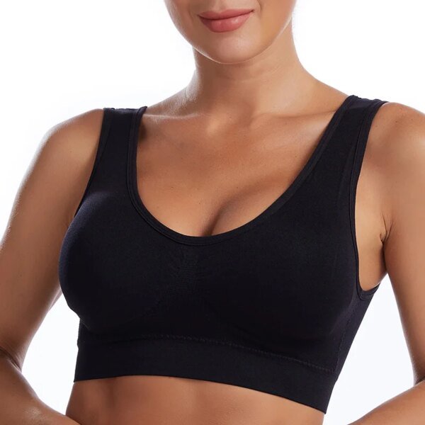 S-7XL Plus Size Thin Non-underwire Bra Zero Bondage Women's Underwear Sports Yoga Wireless Vest Seamless Adjustable Brassiere